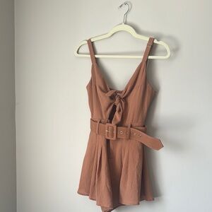 Princess Polly Brown Belted Romper